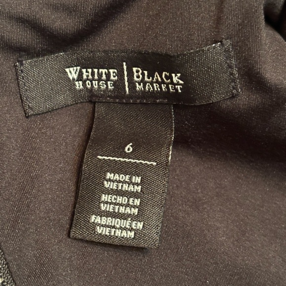 White House Black Market Asymmetrical Blue Gray Sheath Dress - Picture 7 of 12